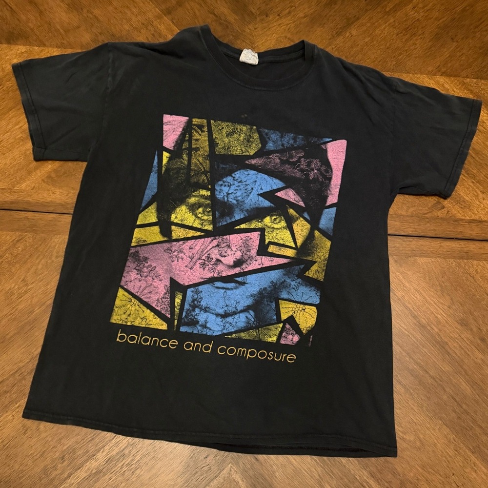 Balance and Composure Band Shirt Black Graphic Tee Gildan Heavy Cotton Mens M